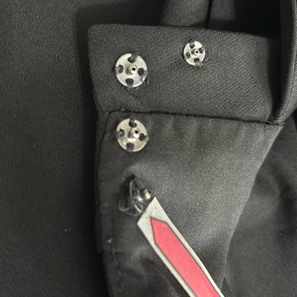 Intermix Nadya Open Back Long Sleeve Peplum Crepe Top in Black - Size Small - Picture 8 of 10